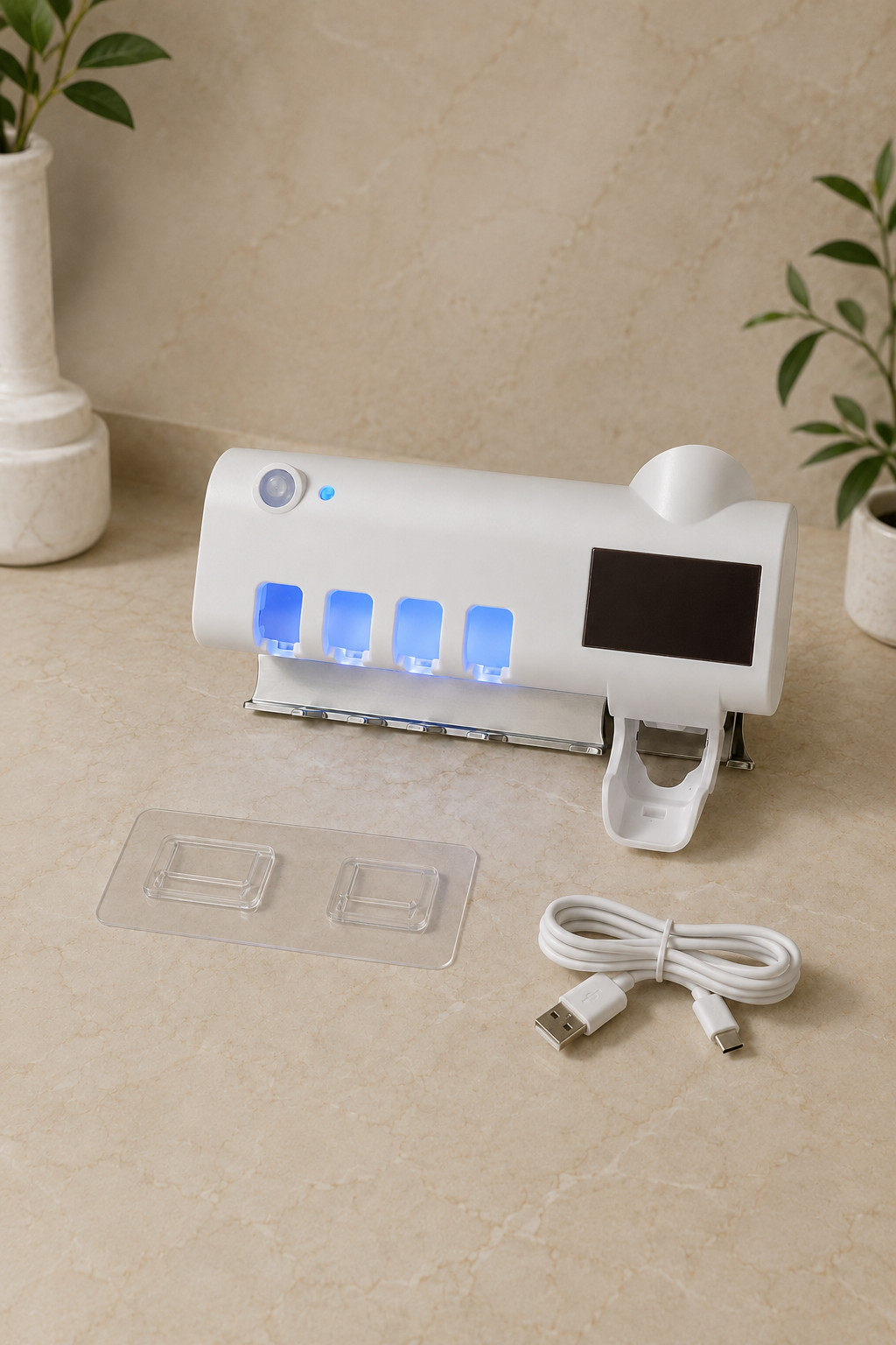 UV Diş Fırçası Sterilizatörü ve Dispenseri