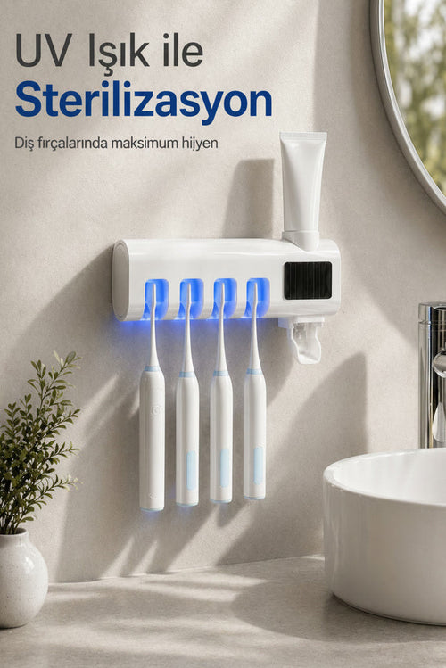 UV Diş Fırçası Sterilizatörü ve Dispenseri